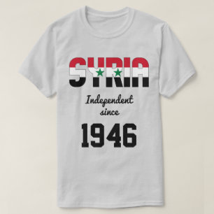 シリア国旗の独立性お祝い Tシャツ