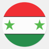 シリア国旗のTシャツとギフト ラウンドシール (正面)