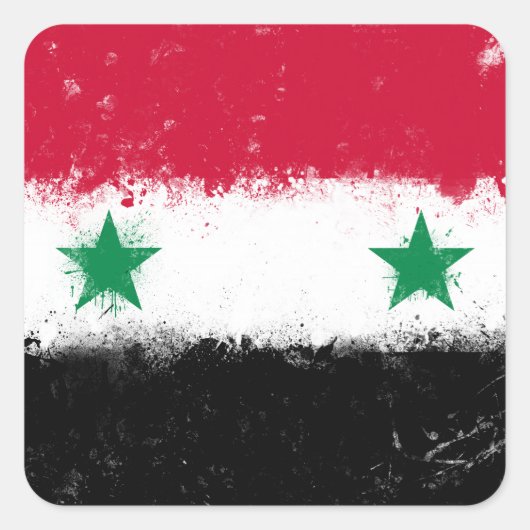 シリア国旗 スクエアシール (正面)