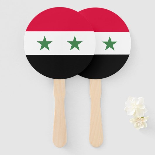 シリア国旗 ハンドファン (正面&裏面)