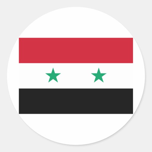 シリア国旗 ラウンドシール (正面)