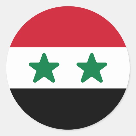 シリア国旗 ラウンドシール (正面)
