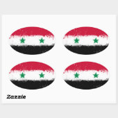 シリア国旗 楕円形シール (シート)