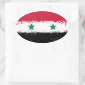 シリア国旗 楕円形シール (バッグ)