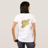 シリア国旗x地図Tシャツ Tシャツ (裏面フル)