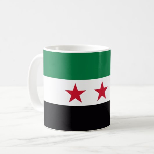 シリア国革命の新しい国旗の記号 コーヒーマグカップ (正面左)