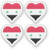 シリア愛国旗プライドハートシール シール (正面)