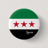 シリア独立ボタン、愛国的なシリア国旗 缶バッジ (正面)