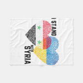 シリア祈行きの フリースブランケット (正面(横))