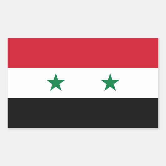 シリア/シリア国旗 長方形シール (正面)