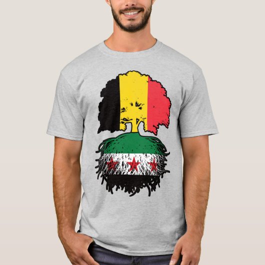 シリア・ベルギー 根と冠の樹 Tシャツ (正面)