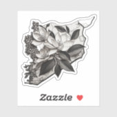 シリア（花の地図）植物学デザインخريطة سوريا シール (シート)