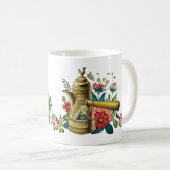 シリア(花の地図)植物性خرطة سورياコーヒー コーヒーマグカップ (正面右)