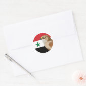 シリア《鳥》ハヤブサシリア国旗 ラウンドシール (封筒)