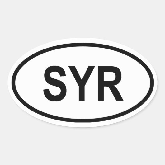 シリア「SYR」 楕円形シール (正面)