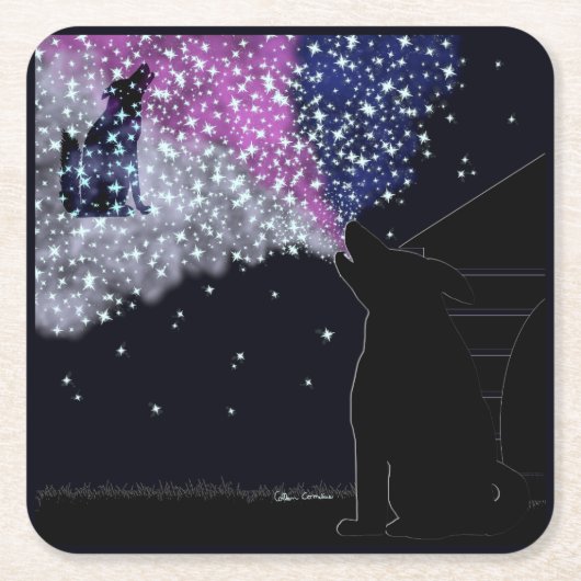 シリウスとの夏の夜 スクエアペーパーコースター (正面)