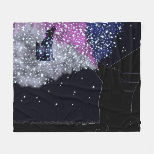 シリウスとの夏の夜 フリースブランケット (正面(横))