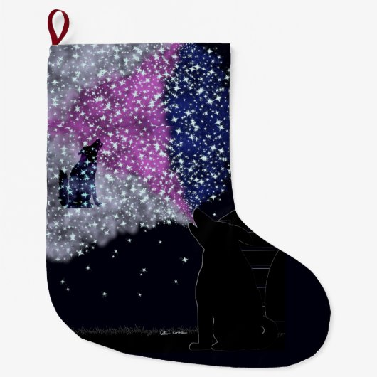 シリウスと過ごす夏の夜  ラージクリスマスストッキング (正面)
