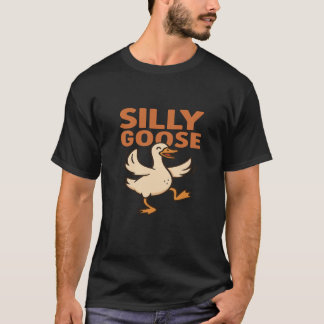 シリガチョウザメTシャツ｜面白いガチョウのミームTシャツ｜ユーモア Tシャツ