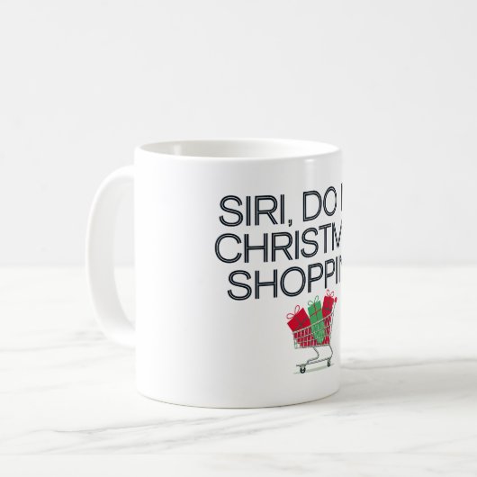 シリクリスマスショッピング コーヒーマグカップ (正面左)