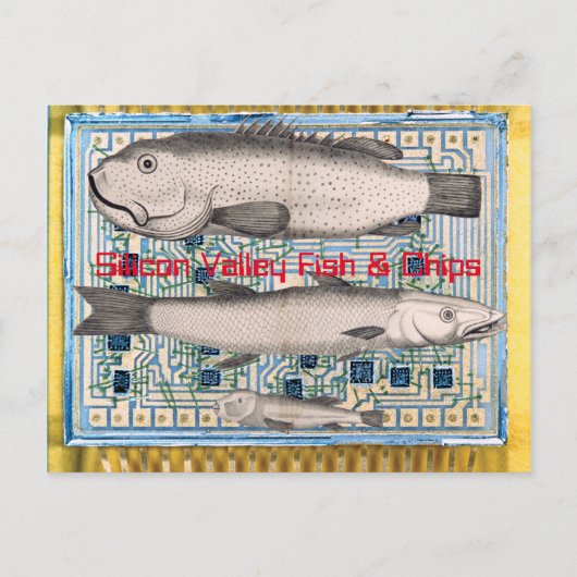 シリコンバレーの魚とチップ ポストカード (正面)