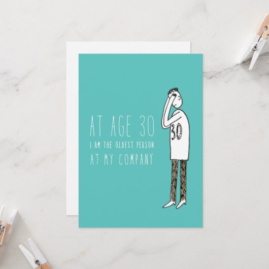 シリコン・バレーの挨拶状でだけ: 30歳 カード (正面/裏面インサイチュ)