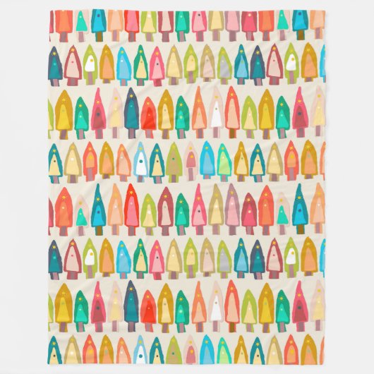 シリッシュツリーズイカット フリースブランケット (正面)