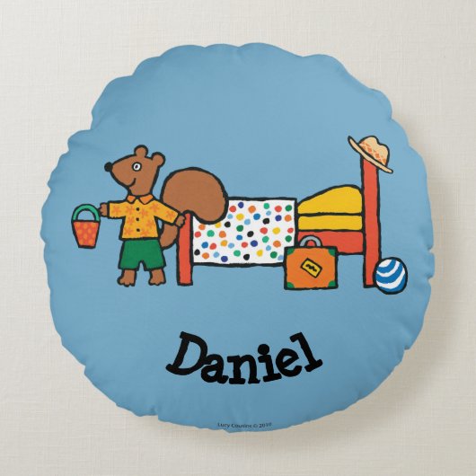 シリル休暇のリス ラウンドクッション (正面)