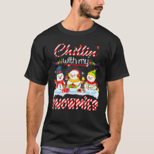 シリンとスノーミーズサンタ雪だるまスカーフライ Tシャツ