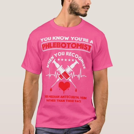 シリンジフロートミスト静脈切開術ハート脈 Tシャツ (正面)