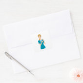 シリンジ付き笑顔のナース スクエアシール