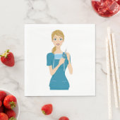 シリンジ付き笑顔のナース スタンダードランチョンナプキン (インサイチュ)