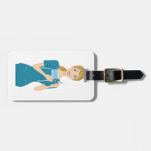 シリンジ付き笑顔のナース ラゲッジタグ (正面横)