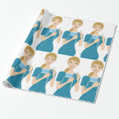 シリンジ付き笑顔のナース ラッピングペーパー (アンロールド)