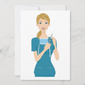 シリンジ付き笑顔のナース 招待状 (正面)