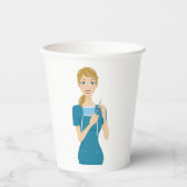 シリンジ付き笑顔のナース 紙コップ (正面)