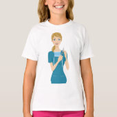 シリンジ付き笑顔のナース Tシャツ (正面)