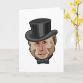 シリンダーのかぶったサル カード (黄色い花)