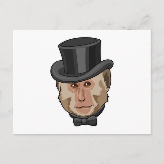 シリンダーを持つサル ポストカード (正面)