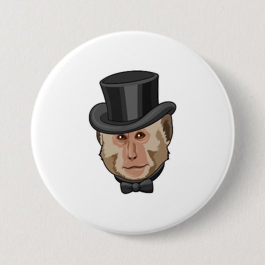 シリンダー付きサル 缶バッジ (正面)