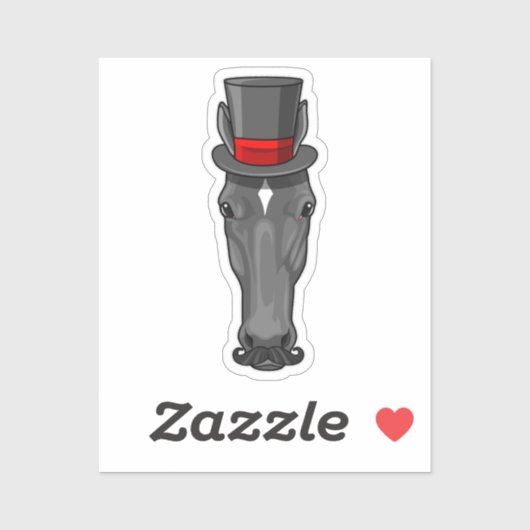 シリンダー付き馬 シール (シート)