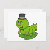 シリンダー帽の紳士としてのイモムシ ポストカード (正面/裏面)