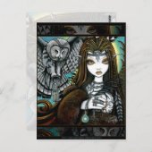 シリンフクロウ女神トライバルタトゥー妖精葉書 ポストカード (正面/裏面)