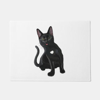 シリーな黒猫のべろっち クラシックTシャツ ドアマット