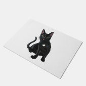 シリーな黒猫のべろっち クラシックTシャツ ドアマット (アングル)