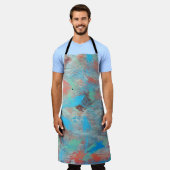 シリーカラフルズ：抽象芸術バックグラウンドテクスチャ エプロン (着用した状態)