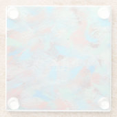 シリーカラフルズ：抽象芸術バックグラウンドテクスチャ ガラスコースター (裏面)