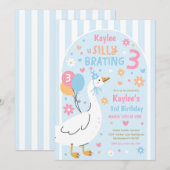 シリーガチョウの3歳の誕生日パーティー 招待状 (正面/裏面)