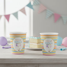 シリーガチョウの5歳の誕生日パステルストライプペーパークリップ