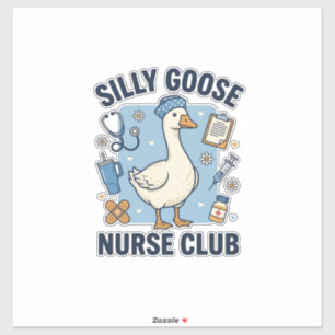 シリーガチョウ看護師クラブおもしろ看護師ベクター デザイン_1 シール